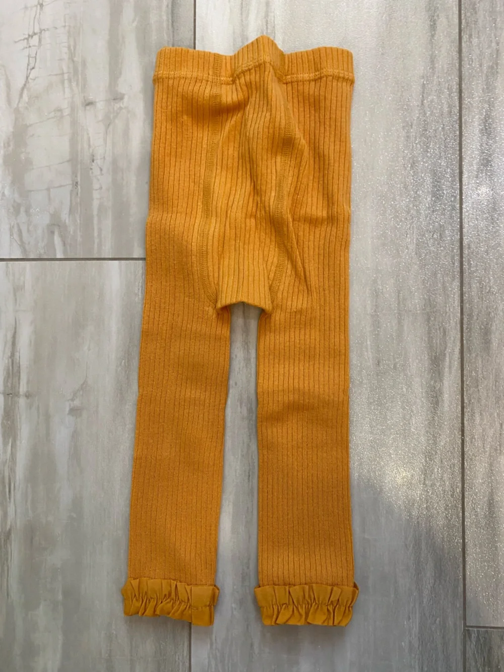 NWT RuffleButts Footless Ruffle Tights in Honey Gold, size 12-24 Months